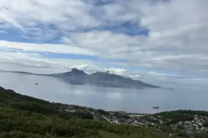 Vy i väster sett från Wood Hotel  Bodö
